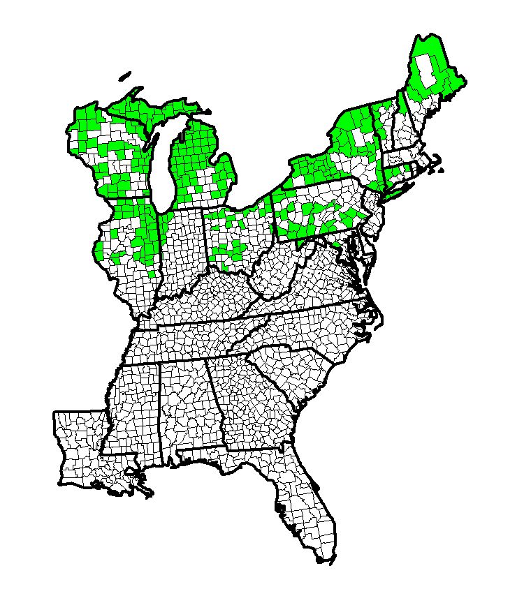 A map of the eastern US shows upland sandpiper habitat areas.