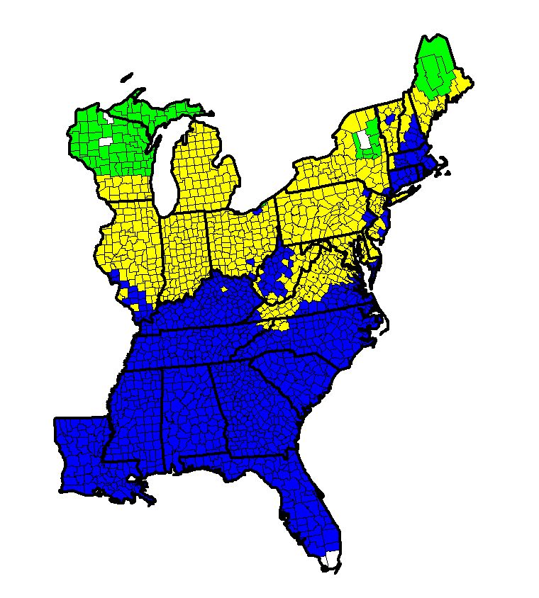 A map of the eastern US shows vesper sparrow habitat areas.